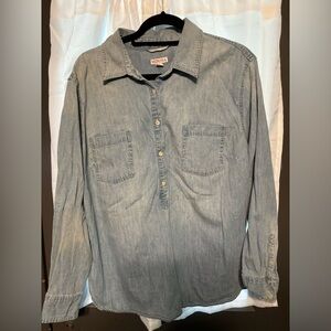 Quarter button up jeans top